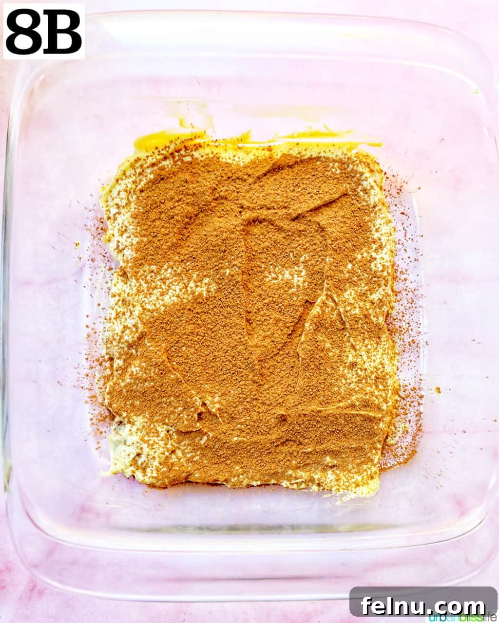 Decadent Dairy-Free Tiramisu 16 A close-up view of the cocoa powder evenly distributed over the creamy tiramisu layer.