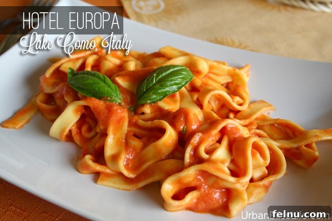 Hotel Europa's Tagliatelle with Tomato Cream Sauce