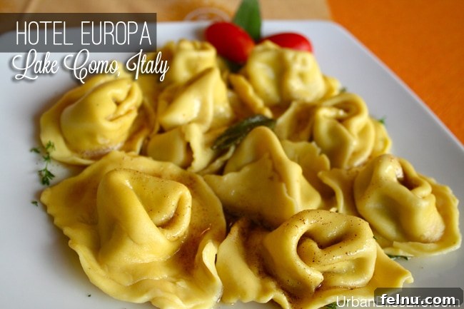 Hotel Europa's Tortelloni with Mushroom Mascarpone filling
