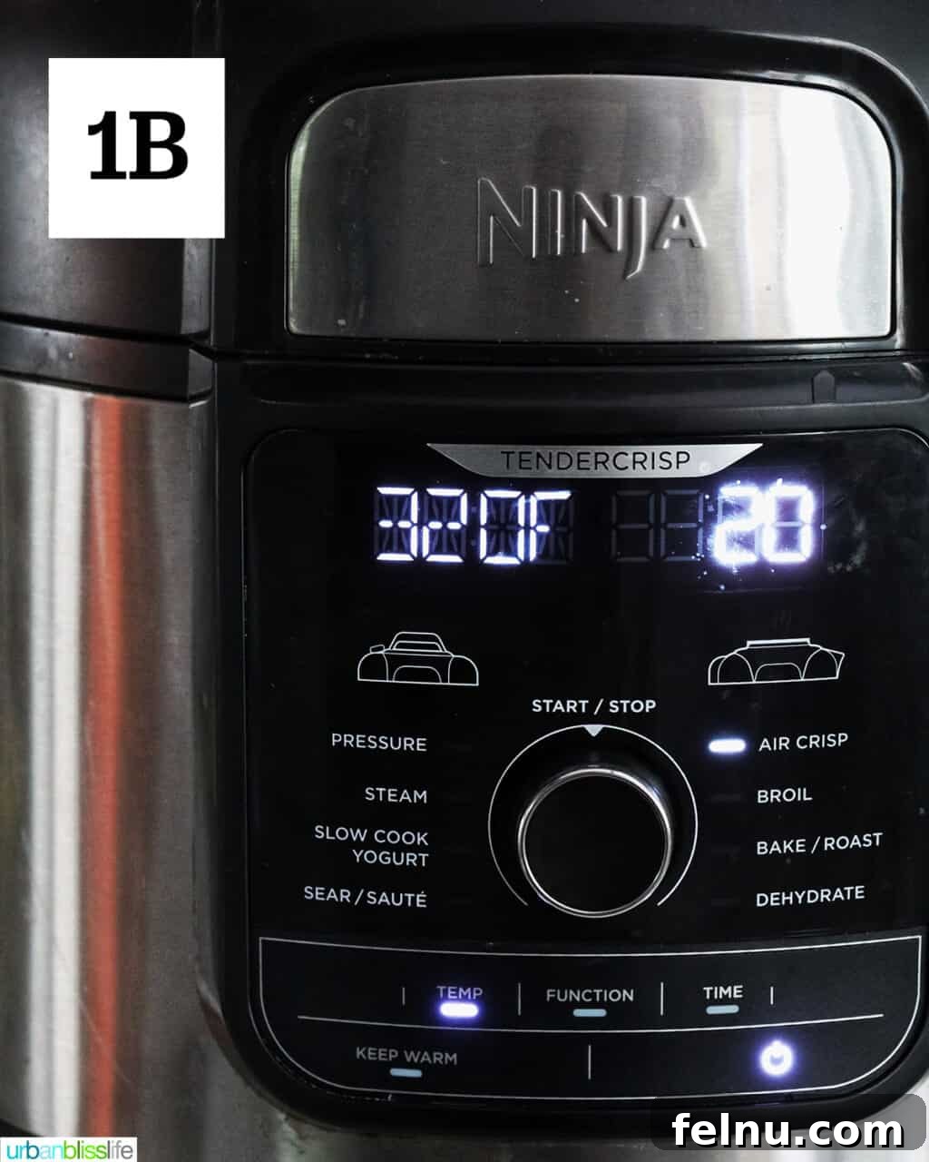 Air Fryer Ham Orijinal Başlık: Crispy & Quick: Air Fryer Ham Recipe 6 Ninja Foodi air fryer set to air fry at 320 degrees for 20 minutes