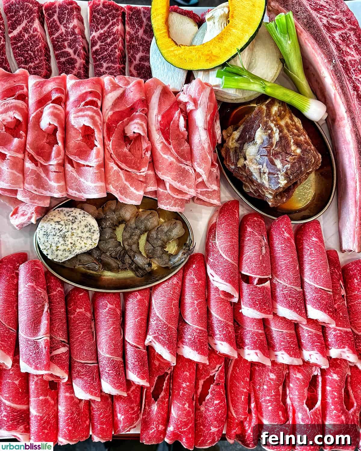 Dining Hotspots in Buena Park 13 A close-up of Korean BBQ meats at Gangnam House in Buena Park, California, emphasizing the restaurant's commitment to providing a delicious and memorable dining experience.