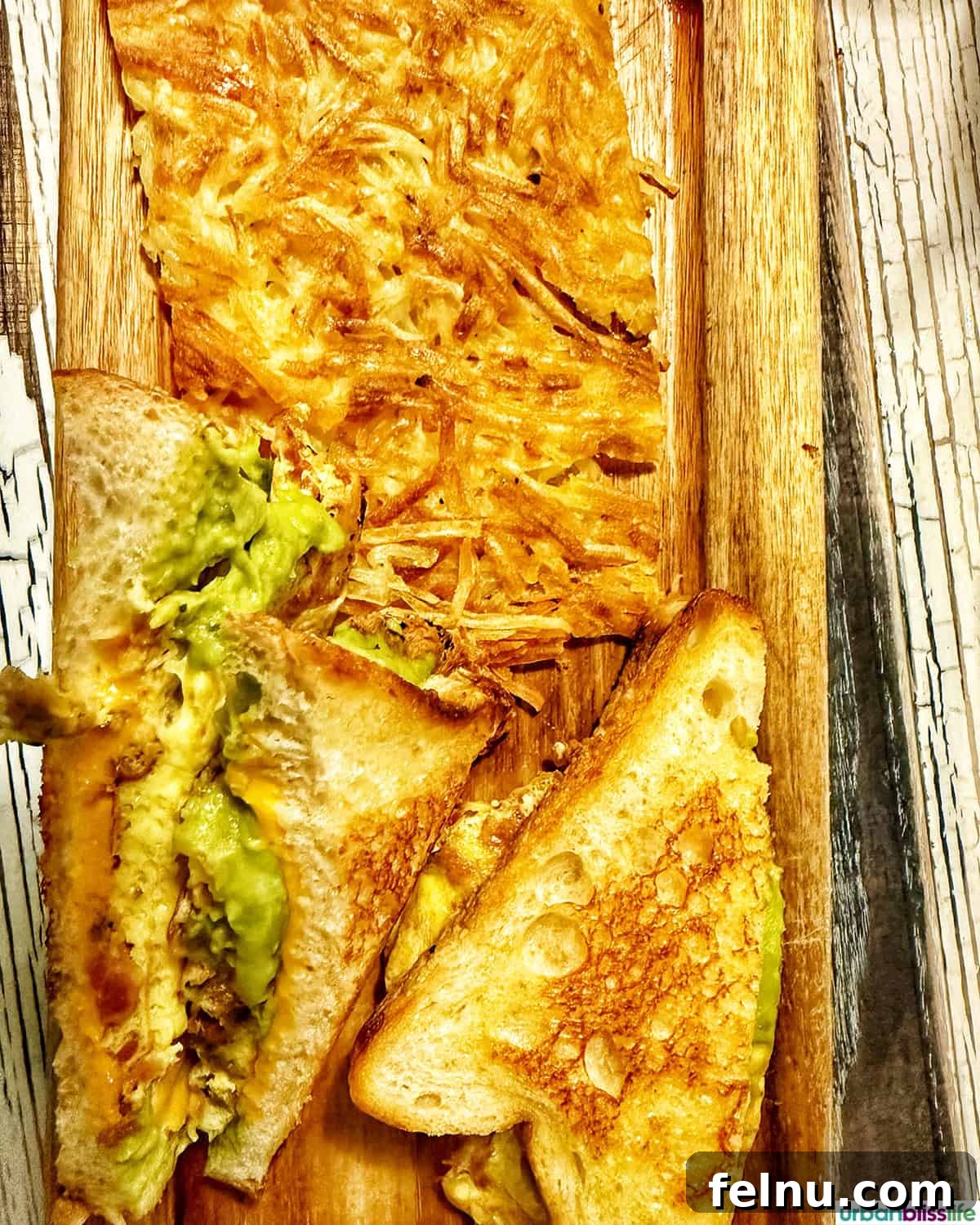 Dining Hotspots in Buena Park 16 A tempting top-down view of breakfast sandwiches at Thirty Acres Kitchen in Buena Park, California, showcasing the restaurant's delicious and satisfying breakfast options.