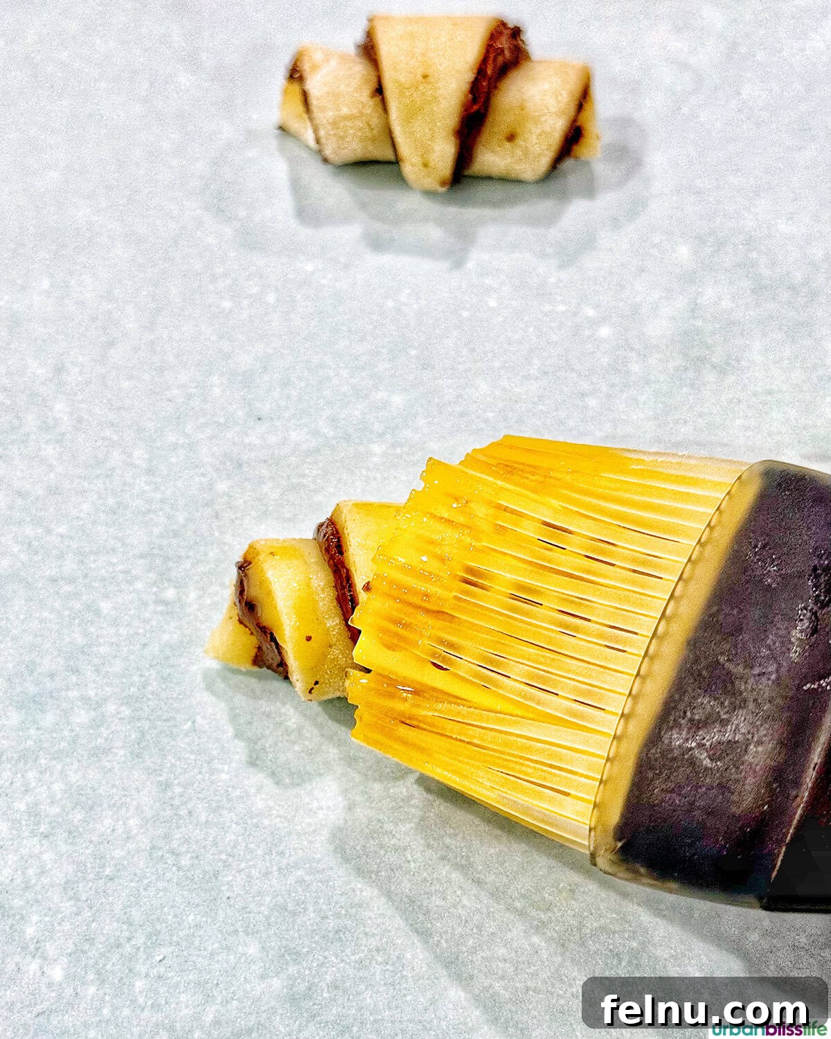 Chocolate Rugelach Decadent Chocolate Rugelach Delights 17 Brushing Egg Wash on Rugelach