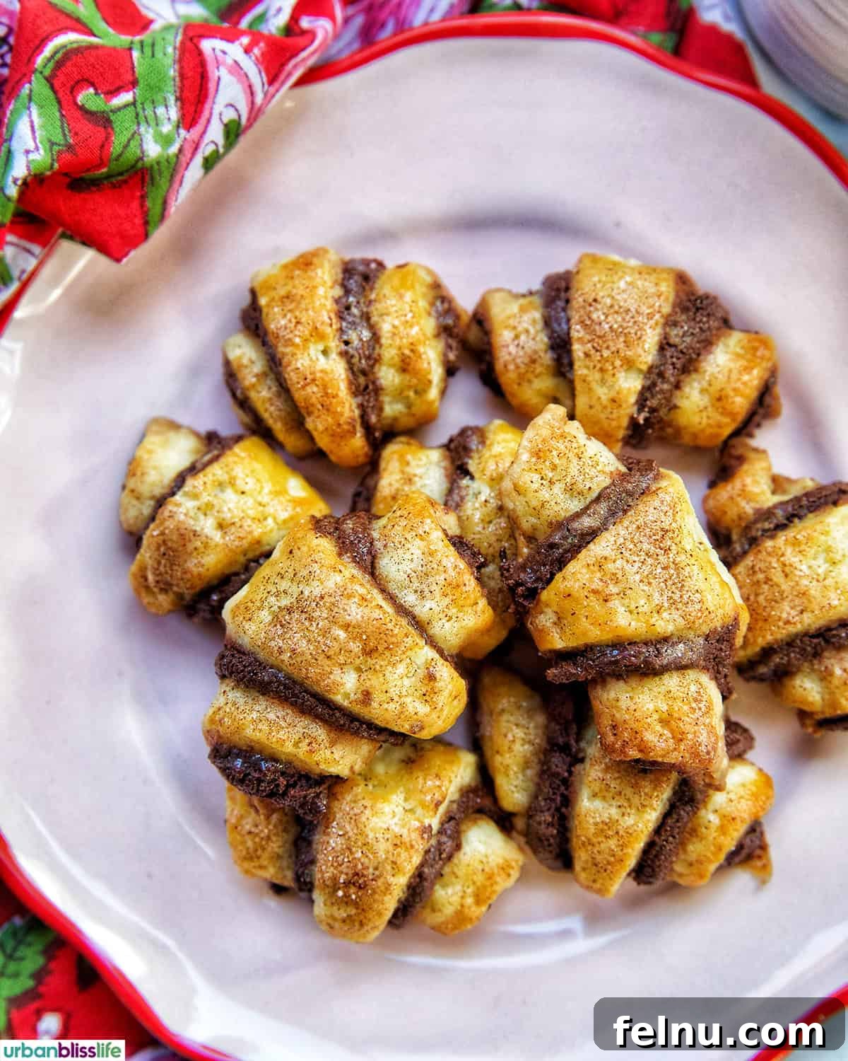 Chocolate Rugelach Decadent Chocolate Rugelach Delights 20 Chocolate Rugelach on a Plate
