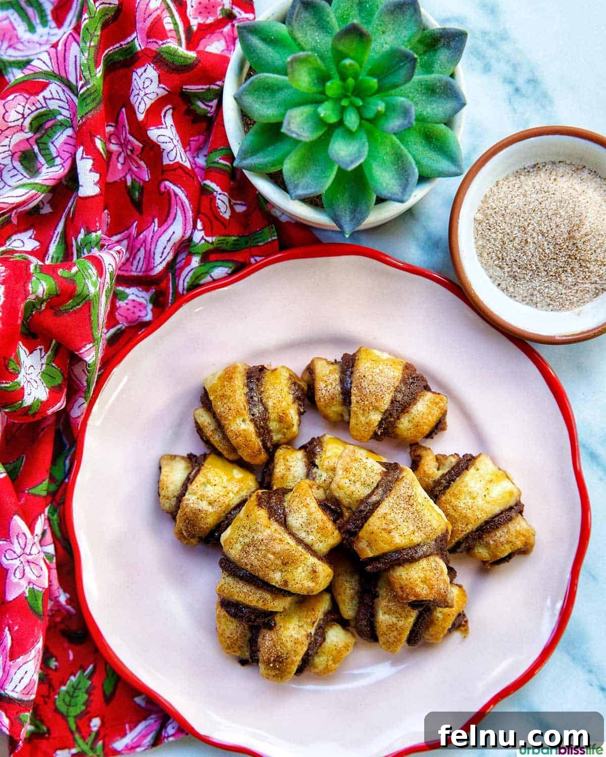 Chocolate Rugelach on a Plate