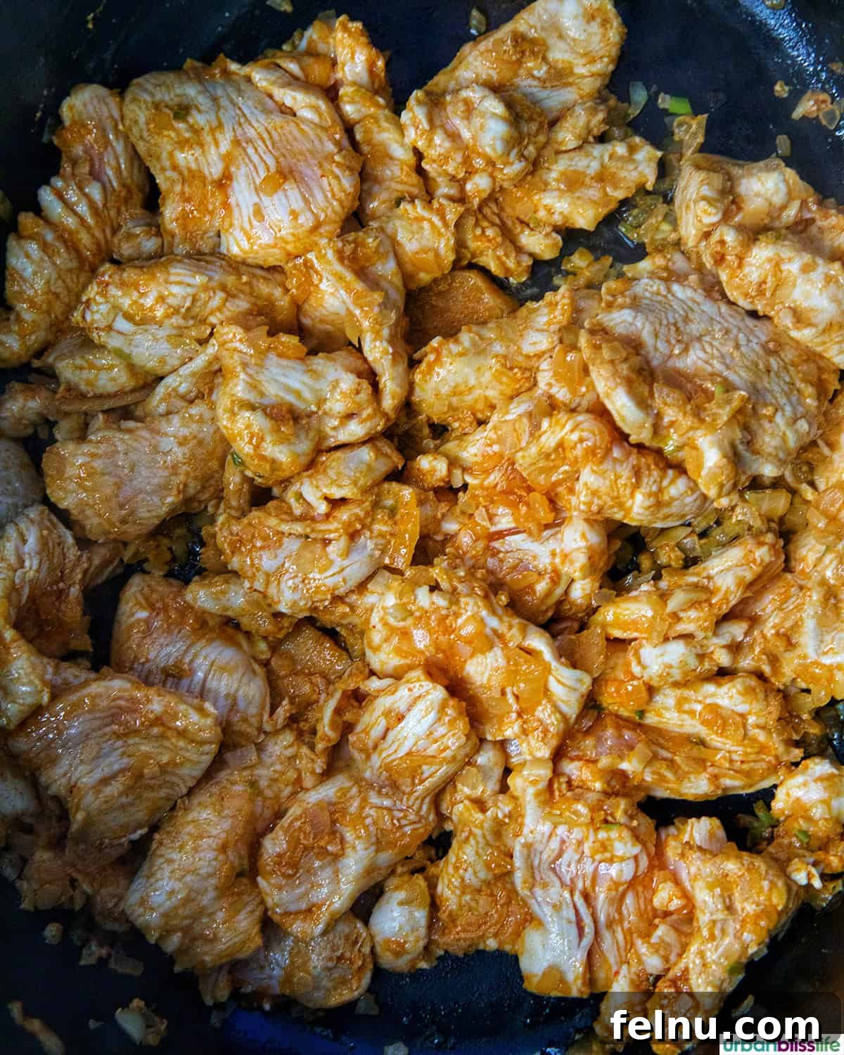 Chicken coated in seasonings