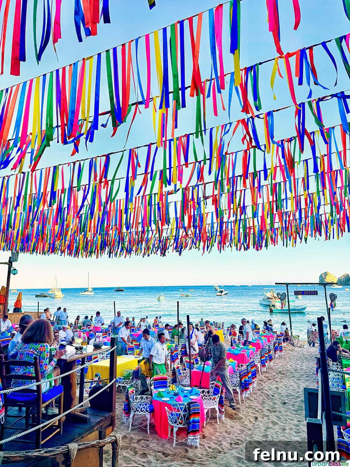 Dining Delights in Cabo: A Culinary Adventure 27 Colorful beachfront dining at The Office beac bar in Cabo San Lucas, Mexico.