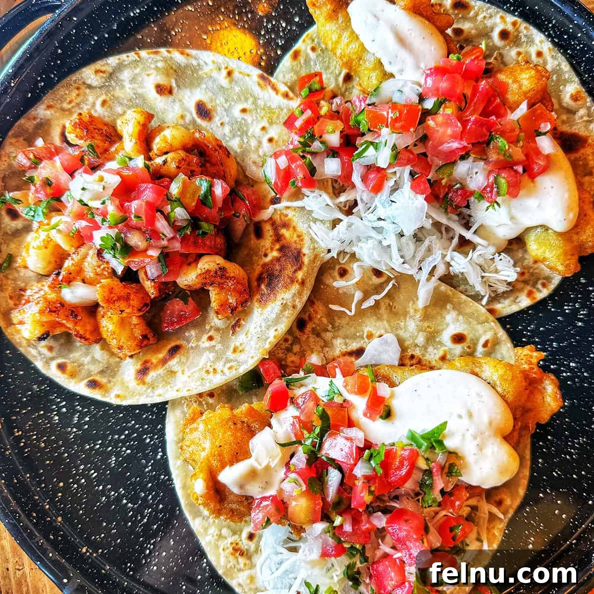 Dining Delights in Cabo: A Culinary Adventure 4 Three seafood tacos from Mother Flower in Cabo San Lucas, Mexico.