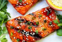 BBQ Teriyaki Salmon with Sticky Soy Glaze
